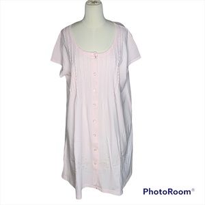 Miss Elaine Womens Pink Scoop Neck Short Sleeve Lightweight Robe Size XL